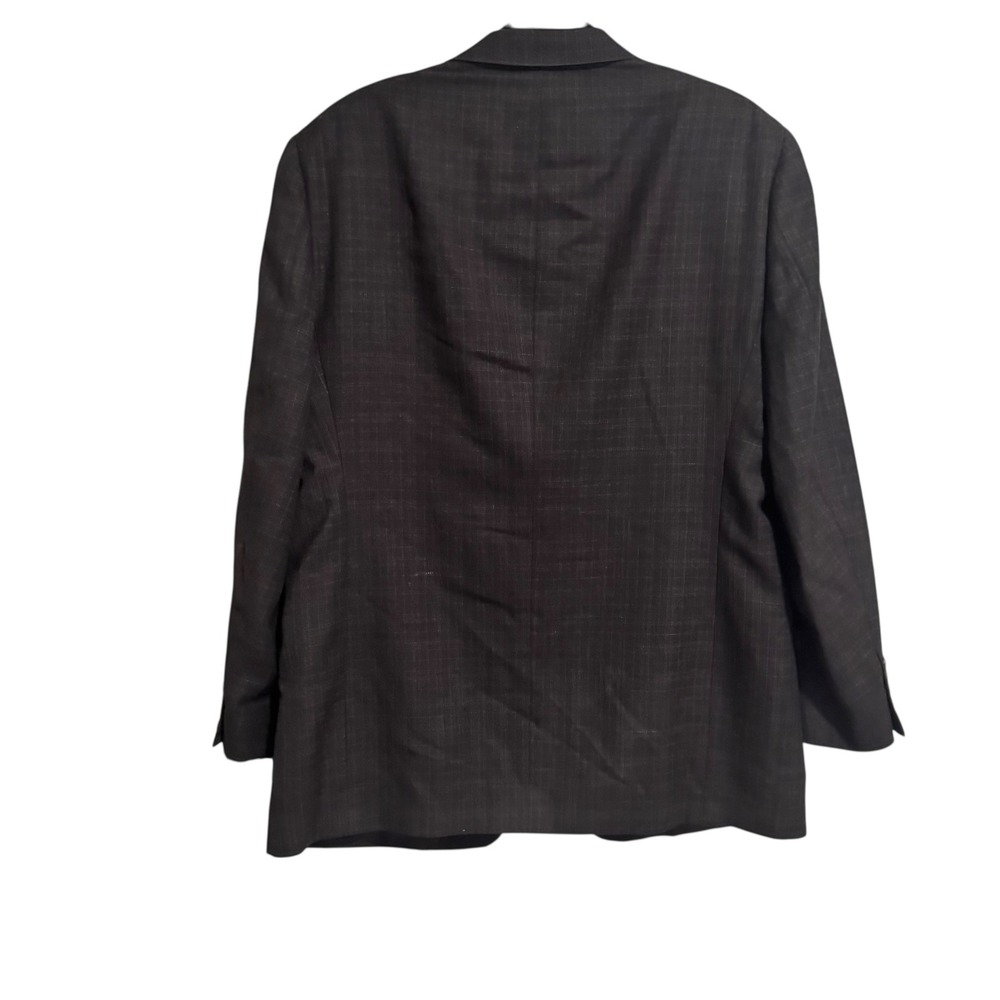 Tommy Hilfiger Mens 44R Dark Gray Brown Black‎ Plaid Jacket Blazer Dress Coat - Picture 6 of 9